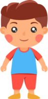 Cute funny boy cartoon standing and smiling png