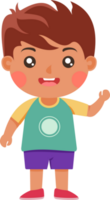 Cute funny boy cartoon standing and smiling png