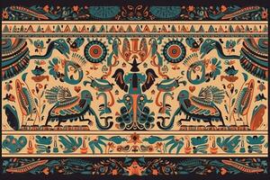 Egyptian Folk Art Pattern. AI Generated photo