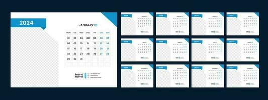 Desk Calendar Template 2024 vector