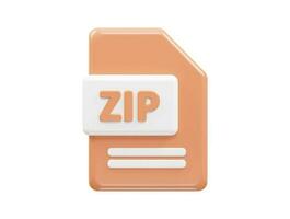 Zip file format folder vector 3d