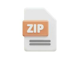 Zip file format folder vector 3d