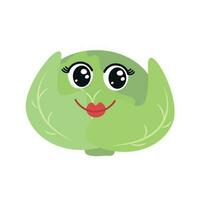 Funny cabbage with a cartoon face vector