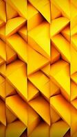 Abstract geometric pattern. Vertical yellow background for stories, yellow screen saver for your phone.AI generation photo