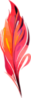 Watercolor bright feather in neon colors. Bright feather of a firebird or peacock.GENERATED AI png
