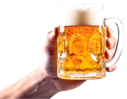 mok van bier in hand- png