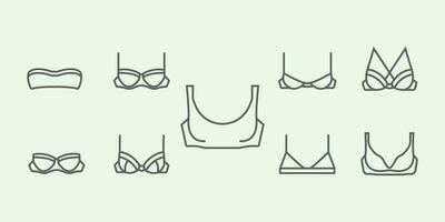 set bra logo line art minimalist illustration design icon vector