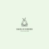 icon garlic logo line art design minimalist creative vector