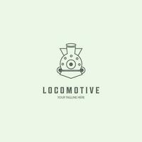 locomotive  travel logo line art minimalist design holiday vector