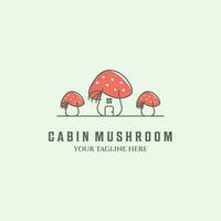 mushroom logo line art minimalist icon forest design vector