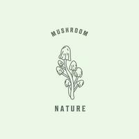 mushroom food logo line art vector design vector minimalist