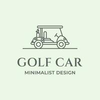 golf coche logo vector diseño minimalista línea Arte