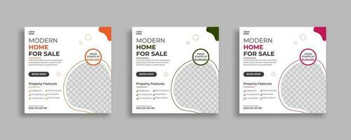 real estate property social media post or modern house web banner template Fro Vector