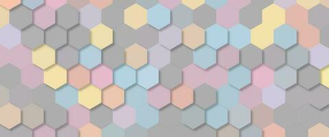 Abstract futuristic hexagon with glowing light background. Geometric hexagonal metal shape background. Honeycomb mosaic background. Random waving motion canvas pattern. photo