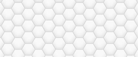 Futuristic honeycomb mosaic white background. Realistic geometric mesh cells texture. photo