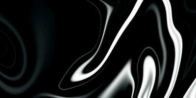 fondo líquido satinado negro. patrón abstracto de arte digital. diseño abstracto de primer plano de metal líquido. textura suave y elegante de satén negro. lujoso diseño de fondo de mármol. vector