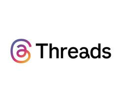 Threads By Instagram Logo Meta Social Media Symbol With Name Design Vector Illustration