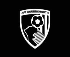 Bournemouth Club Logo White Symbol Premier League Football Abstract Design Vector Illustration With Black Background