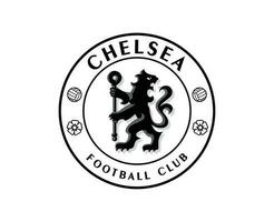 Chelsea club logo negro y blanco símbolo primer ministro liga fútbol americano resumen diseño vector ilustración