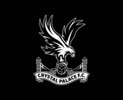 Crystal Palace Club Logo White Symbol Premier League Football Abstract Design Vector Illustration With Black Background