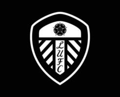 Leeds United Club Logo White Symbol Premier League Football Abstract Design Vector Illustration With Black Background