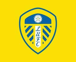 Leeds United Club Logo Symbol Premier League Football Abstract Design Vector Illustration With Yellow Background