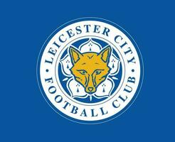 Leicester City Club Logo Symbol Premier League Football Abstract Design Vector Illustration With Blue Background