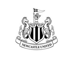 Newcastle unido club logo negro y blanco símbolo primer ministro liga fútbol americano resumen diseño vector ilustración