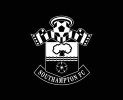 Southampton Club Logo White Symbol Premier League Football Abstract Design Vector Illustration With Black Background
