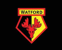 Watford Club Logo Symbol Premier League Football Abstract Design Vector Illustration With Black Background