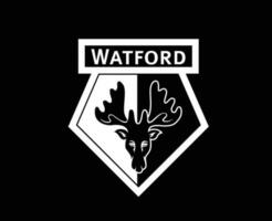 Watford Club Logo White Symbol Premier League Football Abstract Design Vector Illustration With Black Background