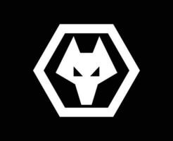 Wolverhampton Wanderers Club Logo White Symbol Premier League Football Abstract Design Vector Illustration With Black Background