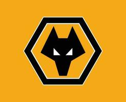 Wolverhampton Wanderers Club Logo Symbol Premier League Football Abstract Design Vector Illustration With Orange Background