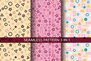 Abstract geometric patterns. seamless patterns set, abstract geometric shapes vector