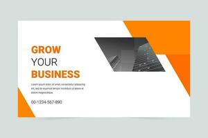 Modern grow your business social media cover templates vector