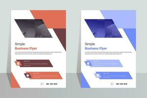Simple business company A4 flyer template vector