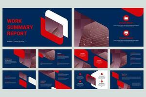 Black and red business work slide presentation templates vector