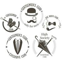 Set of gentlemen's club emblems. Men's club vector logo design template.