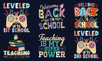 welcome Back to School . TEACHER IS MY SUPER POWER, Back to School T Shirt Design bundel photo
