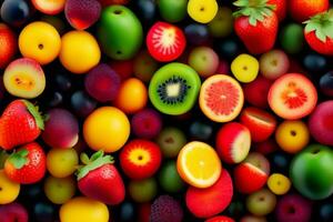 pile of realistic fresh fruits photo