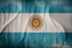 Argentina Flag textured grunge style photo