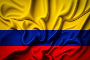 textured realistic colombia flag background photo