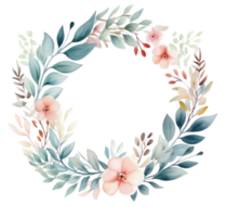 Aquarell Blumen- rahmen. Illustration generativ ai png