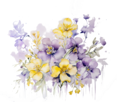 Watercolor floral background. Illustration AI Generative png