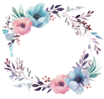 Aquarell Blumen- rahmen. Illustration generativ ai png