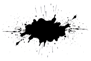 Black splash isolated. Illustration AI Generative png