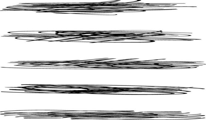 Swift twisted and crossed strikethroughs. Set of highlight lines and signatures. Brush stroke  markers or ink.Doodle vector graphic elements.