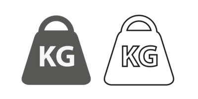 Weight icon set. Kg. Dumbbells isolated png