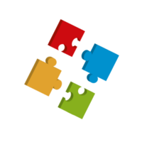 Jigsaw puzzle. Tiling puzzle. Puzzles parts. Isolated 3d object on a transparent background png