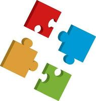Jigsaw puzzle. Tiling puzzle. Puzzles parts. Isolated 3d object on a transparent background vector